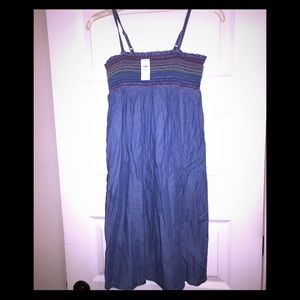 NWT. Old Navy Blue Denim T-Strap Dress Size XL(14)